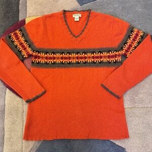 Vintage Eddie Bauer Lambswool V-neck Sweater Tall Medium
